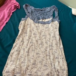 maurices striped white and blue tank with gorgeous straps